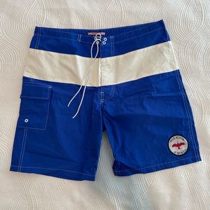 Apolis Activism X Katin Board Shorts / Swim Trunks - Blue & White - 32